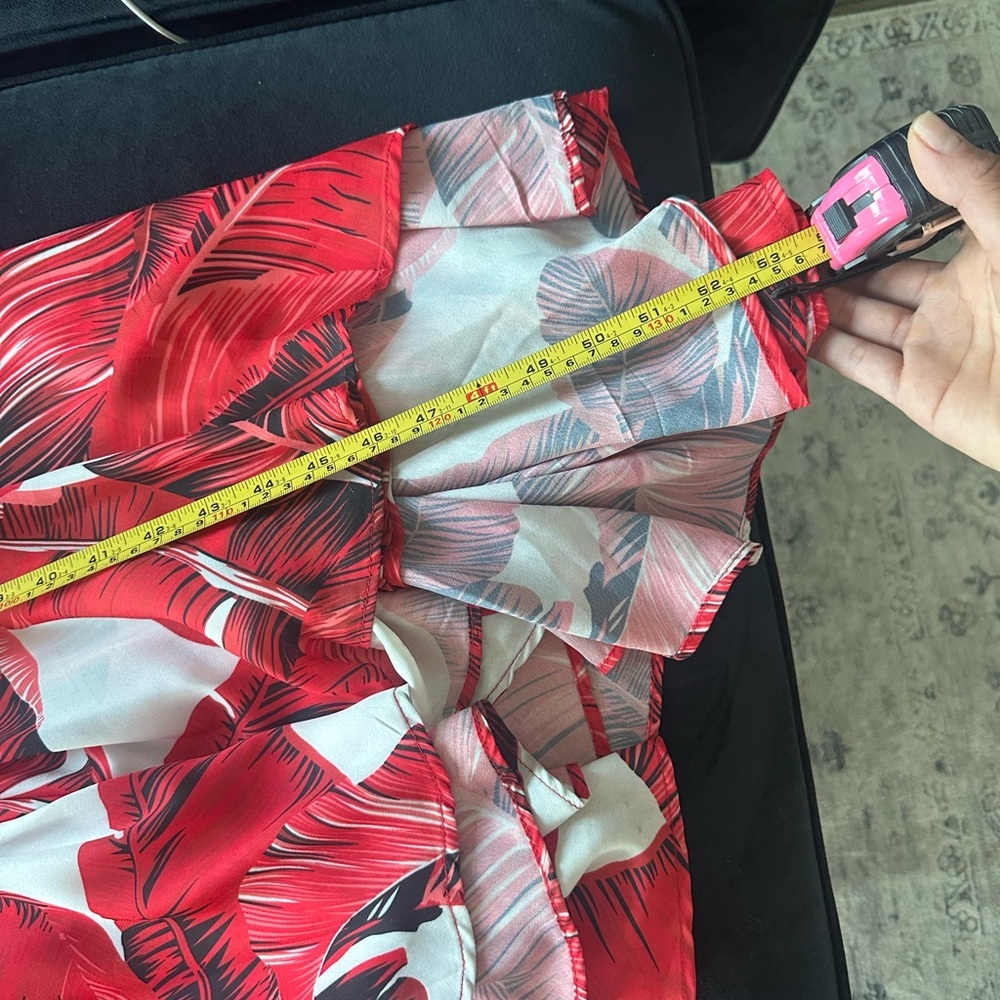Akira Red Jungle Flowy Maxi Skirt - LARGE - Picture 12 of 12